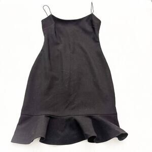 LIkely Black Spaghetti Strap Flutter Hem Casual Dress Size Small